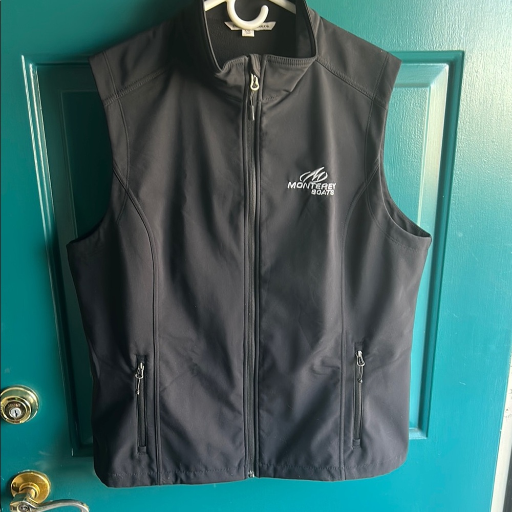 Monterey Boats Black Zip-Up Vest Lightweight Sleeveless